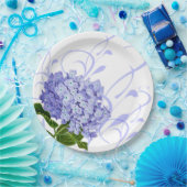 Papier Borden-Blauw Hydrangea Papieren Bordje (Feest)
