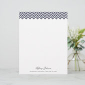 Papier Bordure de la marine Blue Modern Chevron (Debout devant)