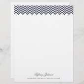 Papier Bordure de la marine Blue Modern Chevron (Devant / Derrière)
