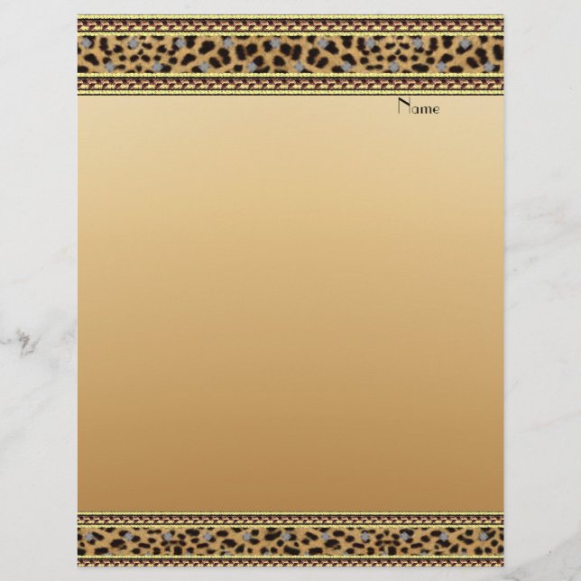 Papier Bordure de léopard doré en en-tête (Devant)