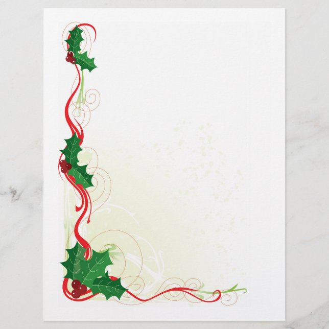Papier Bordure de Noël Holly (Devant)