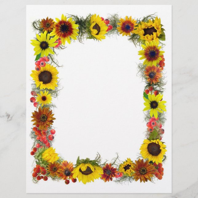 Papier Bordure de tournesols (Devant)
