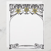 Papier Bordure d'or Lily Art Nouveau (Devant / Derrière)
