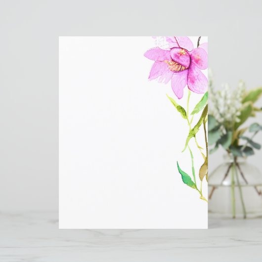 Papier Bordure florale rose (Debout devant)