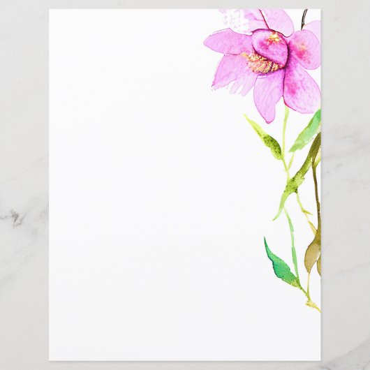 Papier Bordure florale rose (Devant)