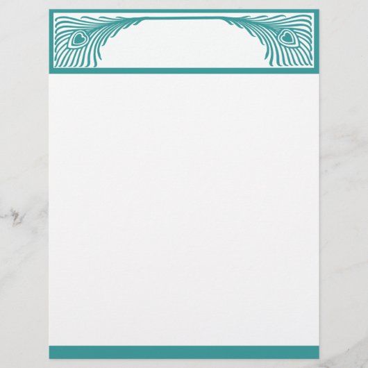Papier Bordure Peacock Feather personnalisable (Devant)
