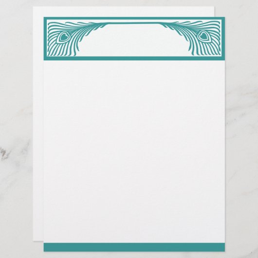 Papier Bordure Peacock Feather personnalisable (Devant / Derrière)