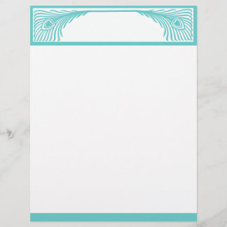 Papier Bordure Peacock Feather personnalisable