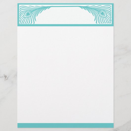 Papier Bordure Peacock Feather personnalisable (Devant)