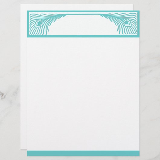 Papier Bordure Peacock Feather personnalisable (Devant / Derrière)