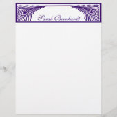 Papier Bordure Peacock Feather personnalisable (Devant)