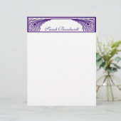 Papier Bordure Peacock Feather personnalisable (Debout devant)