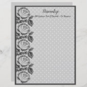 Papier Bordure Rose Pois chic & shabby gris & blanc (Devant / Derrière)