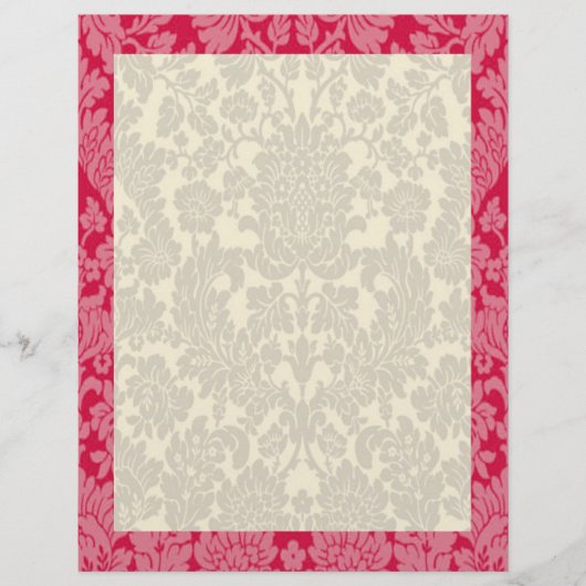 Papier Bordure rouge Damas (Devant)