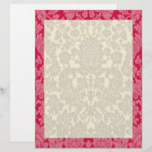 Papier Bordure rouge Damas (Devant / Derrière)