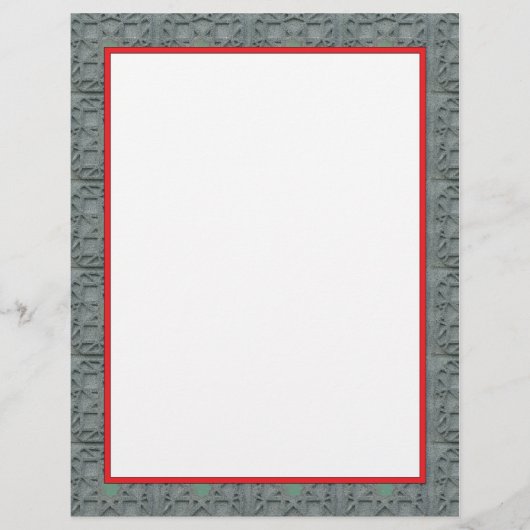 Papier Bordure rouge et gris en-tête 8,5 po x 11 po (Devant)