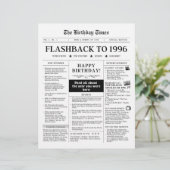 Papier Born in 1996 Fun Black and White Newspaper (Debout devant)