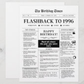 Papier Born in 1996 Fun Black and White Newspaper (Devant / Derrière)