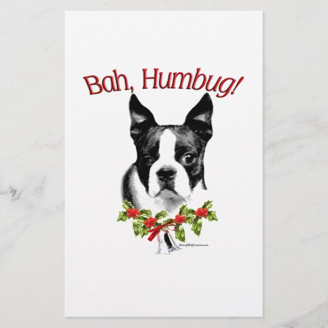 Papier Boston Terrier Bah Humbug (Devant)