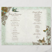 Papier Botanica Birds Butterfly Swirl Wedding Program (Dos)