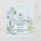 Papier Botanica moderne; Aqua SeaGlass Gold Wedding Invit (Dos)