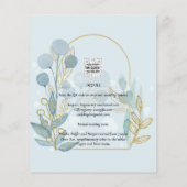 Papier Botanica moderne; Aqua SeaGlass Gold Wedding Invit (Dos)