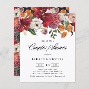 Papier Botanique Amaryllis Couples Douche Invitation