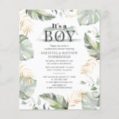 Papier Botanique Jungle Animal Boy Baby shower Invitation (Devant)