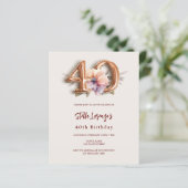 Papier Bouche d'or fleuri beige budget 40e anniversaire (Debout devant)