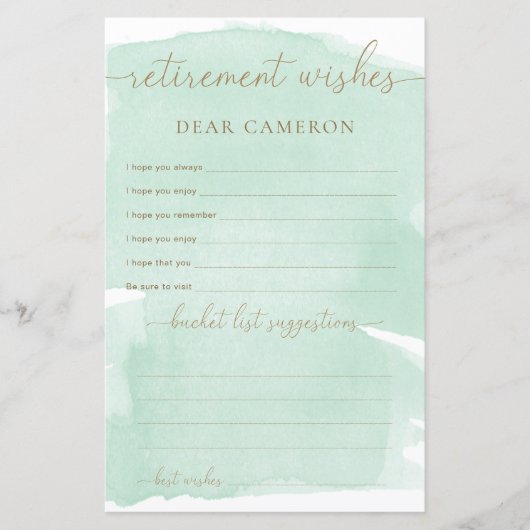 Papier Bouches de retrait de l'aquarelle verte à la menth (Devant)