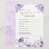 Papier Bouches de thé à Baby shower floral pourpre pour b (Devant / Derrière)