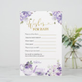 Papier Bouches de thé à Baby shower floral pourpre pour b (Debout devant)