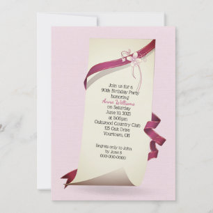 Papier bouclé 90e anniversaire invitation