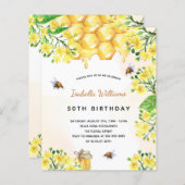 Papier Boucles d'anniversaire budget jaune élégante invit (Devant / Derrière)