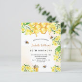 Papier Boucles d'anniversaire budget jaune élégante invit (Debout devant)