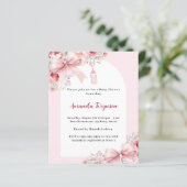 Papier Boucles roses arcs arc Baby shower invitation (Debout devant)