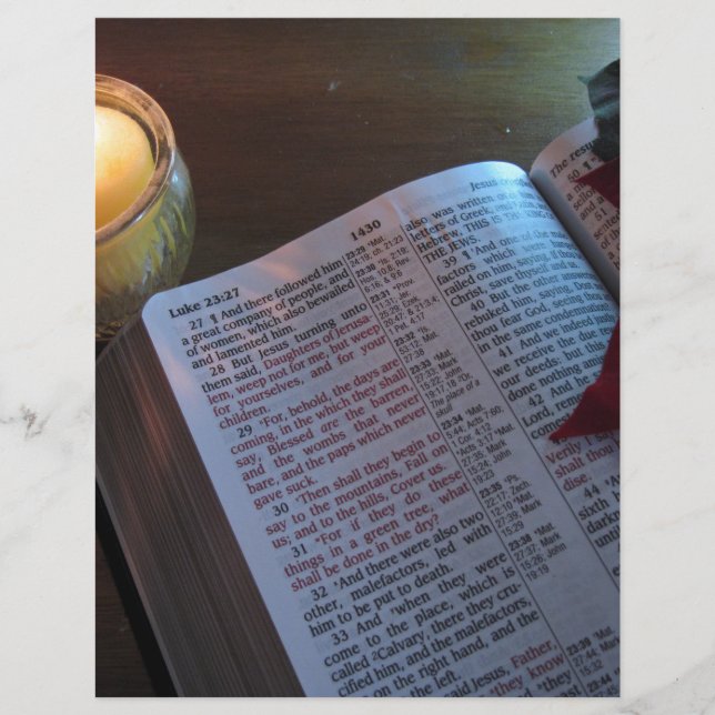 Papier Bougie, Bible et Poinsetta (Devant)
