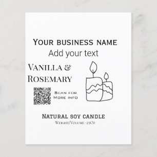 Papier Bougie de soy entreprise ajouter q r code nom d'en