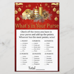 Papier Bougies de Noël Qu'y a-t-il dans votre sac à main