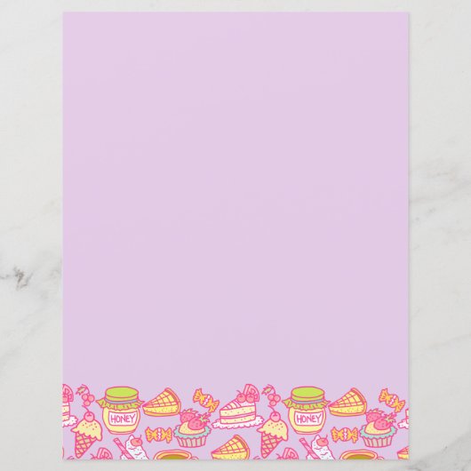 Papier Boulangerie et boissons sucrées violet (Dos)