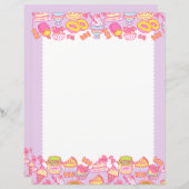 Papier Boulangerie et boissons sucrées violet (Devant / Derrière)