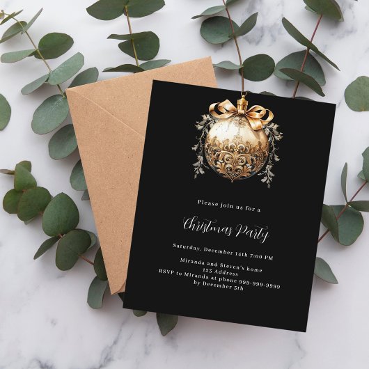 Papier Boule de Noël en or noir fête de Noël vintage