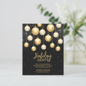 Papier Boules de Noël Budget Gold Invitations Noires (Debout devant)