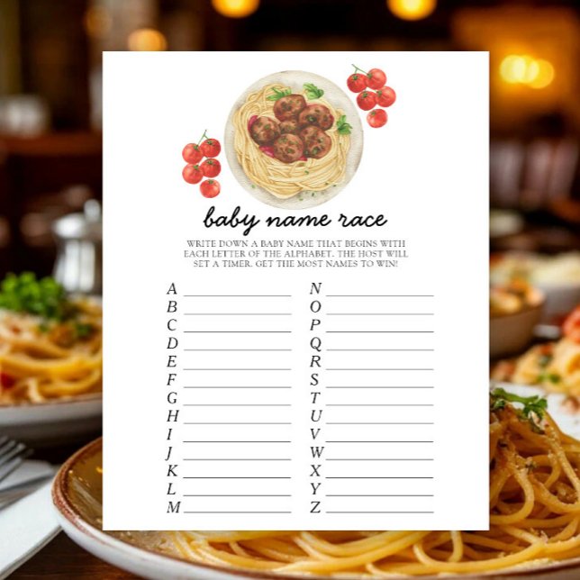 Papier Boulettes de viande - Jeu de course de noms de béb (Créateur téléchargé)