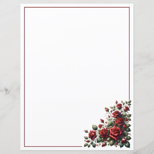 Papier Bouquet Coin Rouge Cramoisi (Devant)