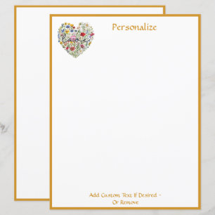 Papier Bouquet de coeur floral Amour Élégant Chic Personn