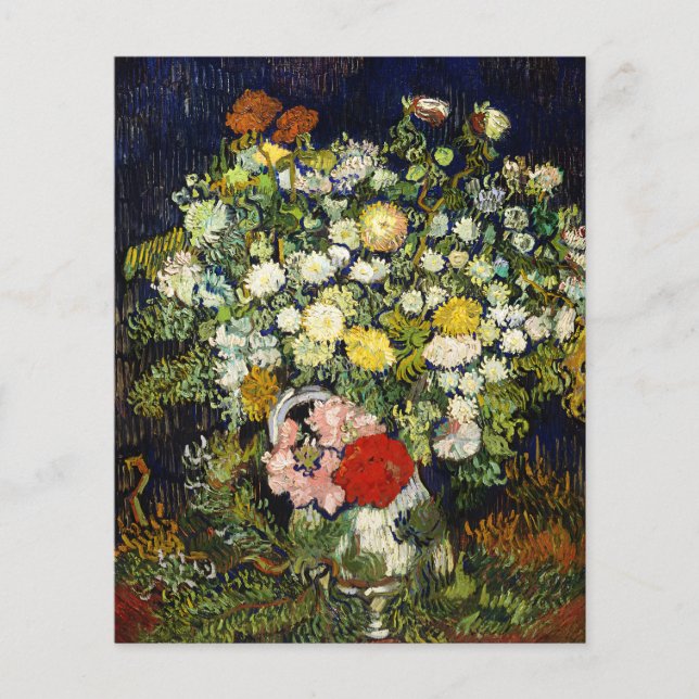 Papier Bouquet de fleurs dans un vase de Vincent Van Gogh (Devant)