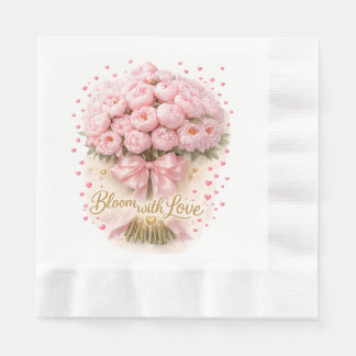 Papier Bouquet de pivoines roses douces – Serviette en pa
