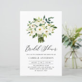 Papier Bouquet floral blanc Invitation à la douche nuptia (Debout devant)