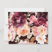 Papier Bouquet Floral Bourgogne Détails de mariage code Q (Dos)